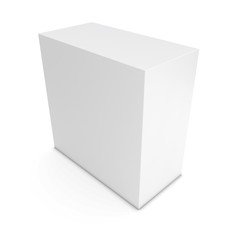 Blank White Cuboid Isolated on White Background