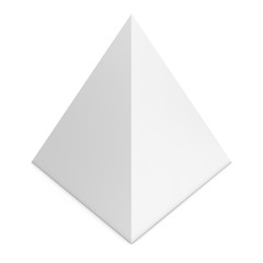 Blank White Pyramid Shape Isolated on White Background
