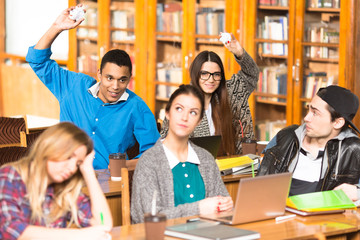 Happy students on lessons