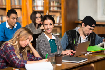 Students in library