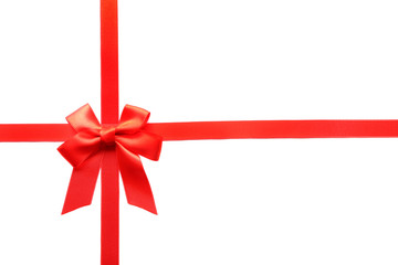 red bow and ribbons, isolated on white