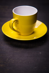 empty yellow cup