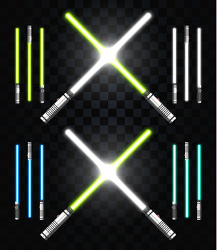 Light swords. Star war. Laser weapons, laser sword, neon sword