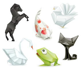 Origami set vector icon