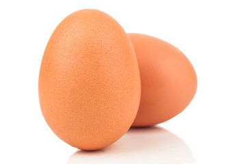 two raw eggs