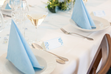 Wedding decorations on the table - name tag