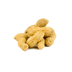 Dried peanuts in isolated on white