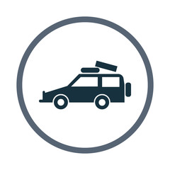 car with luggage icon