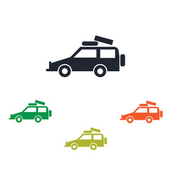 car with luggage icon