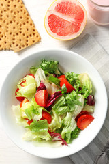 Fresh vegetable salad. Healthy food and diet concept