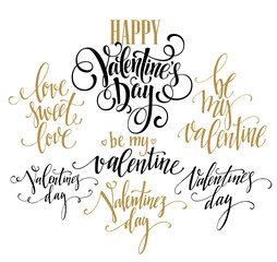 Valentine Day and Love lettering collection. Vector illustration