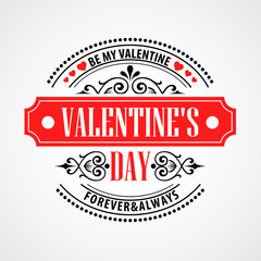 Obraz premium Happy Valentine Day Typographical Background. Vector illustration
