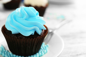 Tasty cupcake, close-up