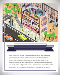 illustration of info graphic  urban city concept in isometric graphic