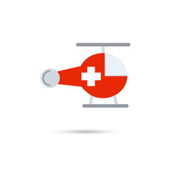 Medical helicopter color icon