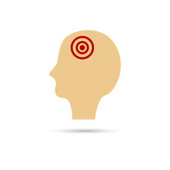 Human headache color icon