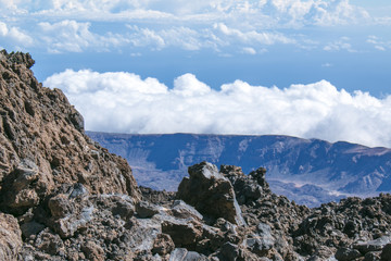 Fototapeta na wymiar View from peack of volcano