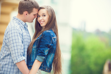 Fototapeta premium Young happy couple in love
