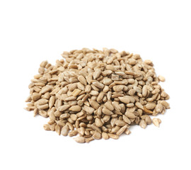 Pile of sunflower seeds isolated