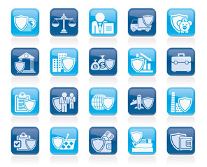 Business and industrial insurance icons  - vector icon set