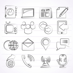 Media and communication icons - vector icon set