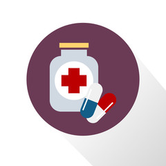 Fototapeta premium Container of tablet color icon