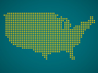 Map of USA from round dots. Vector illustration. Eps 10