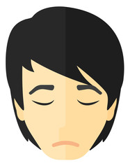 Grieving man with eyes closed.