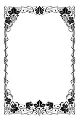 Elegant frame with grapes