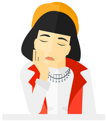 Young depressed woman.