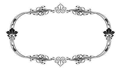 Elegant frame with grapes