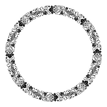Round frame with grapes