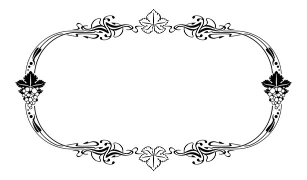 Elegant frame with grapes