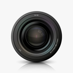 Vector modern camera icon on white 