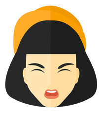 Screaming aggressive woman.