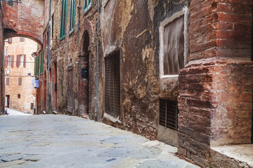Siena street in tuscany,Italy.
