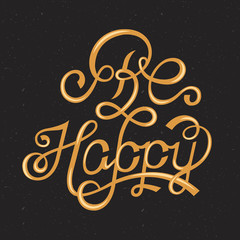 Vector Design Lettering - Be Happy