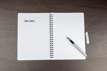 Notepad with Text Dear Santa