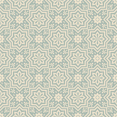 Elegant antique background image of star flower geometry pattern.
