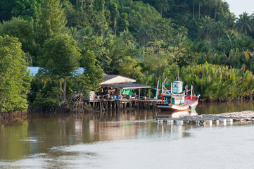 Fishing village in Southeast Asia