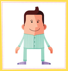 flat style male avatar character design