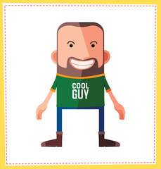 flat style male avatar character design