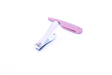 Pink clipper isolated on white background