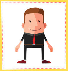 flat style male avatar character design