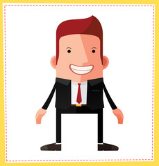 flat style male avatar character design