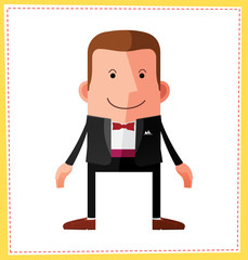 flat style male avatar character design