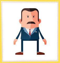 flat style male avatar character design