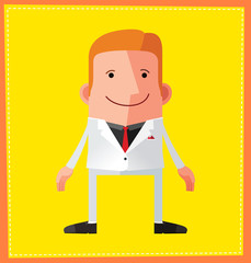 flat style male avatar character design