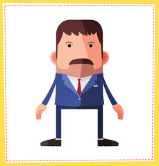 flat style male avatar character design