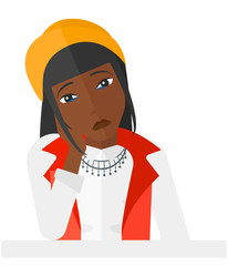 Young grieving woman.